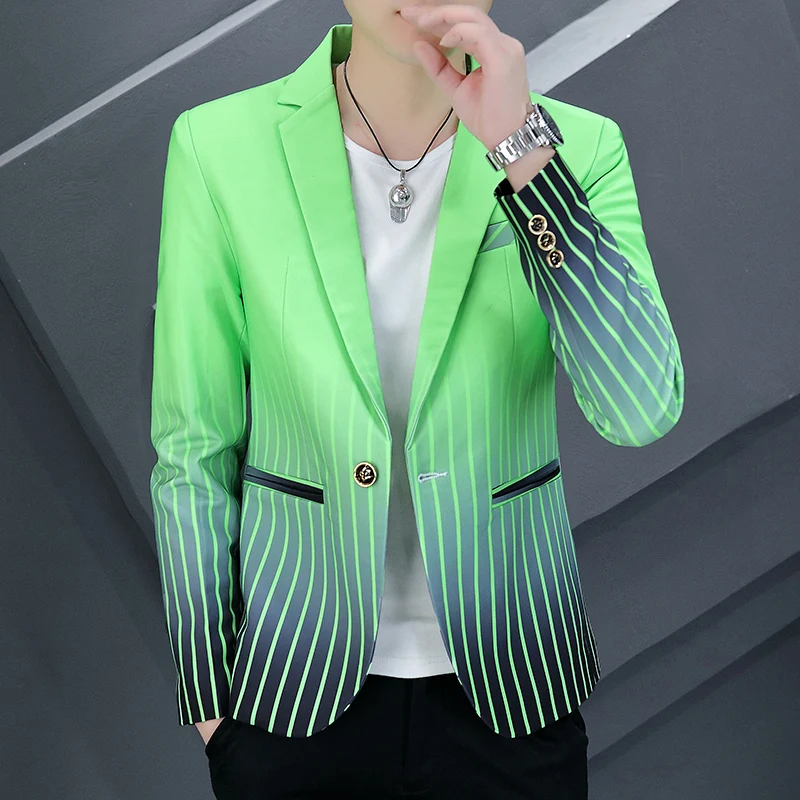 

23Fashionable and handsome autumn new men's small suit set Korean version slimming trend hair stylist social guy small coat man