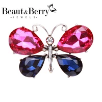 beautberry crystal butterfly brooches for women classic beauty grey white insects brooch pin gifts