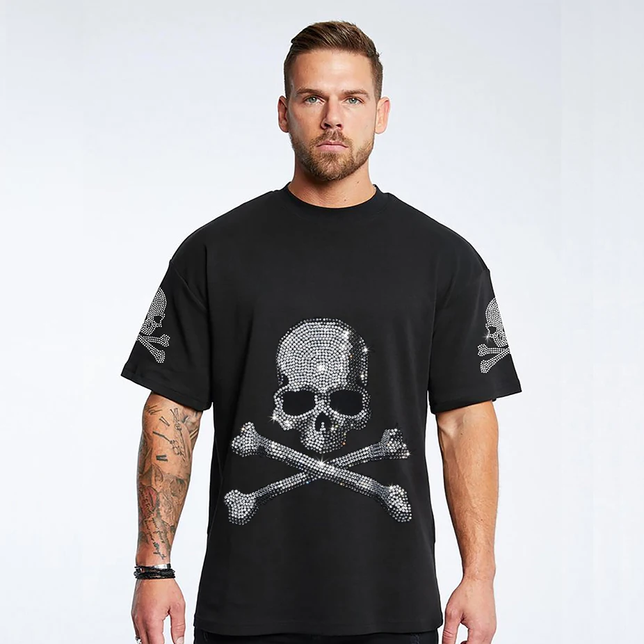 

Футболка мужская с коротким рукавом и принтом черепа, в готическом стиле