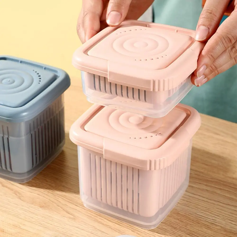 

Gadget Sealed Double Layer Plastic Sealed Ginger Container Fridge Storage Box Fruit Storage Containers Vegetable Tray