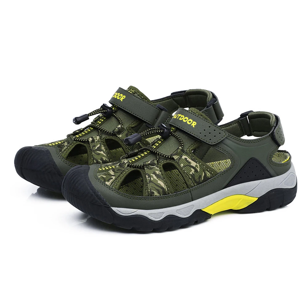 Summer Men Casual Beach Shoes Outdoor Water Shoes Breathable Trekking Fashion Hiking Climbing Fishing Genuine Leisure Sandals