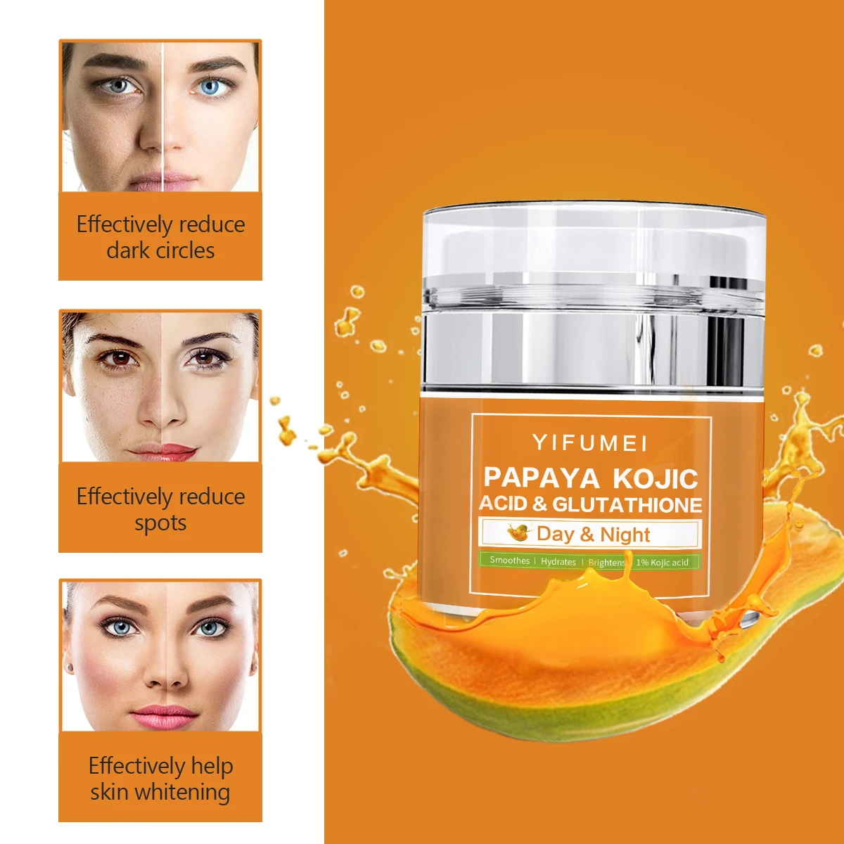 Фото Осветляющая кожа, папайя, органический отбеливающий, увлажняющий, против веснушек, против морщин, дневной и ночной крем для лица с лапой №3