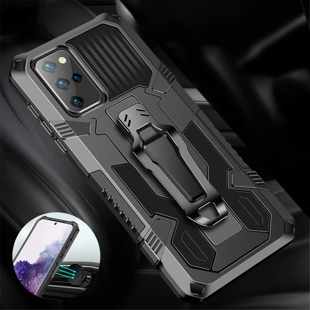 

Samsung S20 FE Armor Rugged Stand Metal Case For Samsung Galaxy Note A52 A72 A12 A42 10 S20 FE 20 Ultra Plus A22 4G 5G A32 Cover