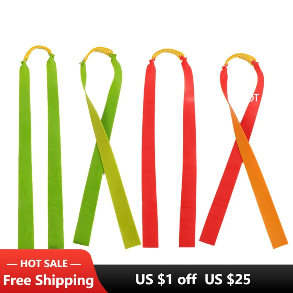 

5/10/20pc Slingshot Powerful Resilient Elastic Flat Rubber Band Practical Slingshot Hunting Catapult Kit Set Rubber Random Color