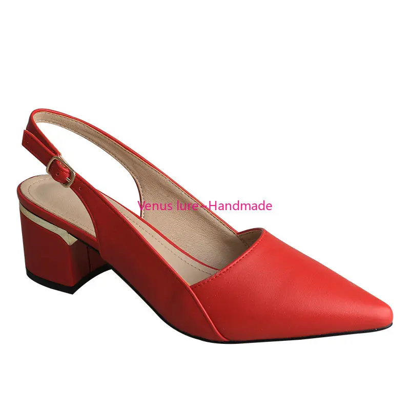 

Venus приманка красный блок низкий каблук женские туфли с острым носком каблук котенка