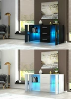 led sideboard high gloss buffet cupboard display cabinet tv unit stand 2 3 doors