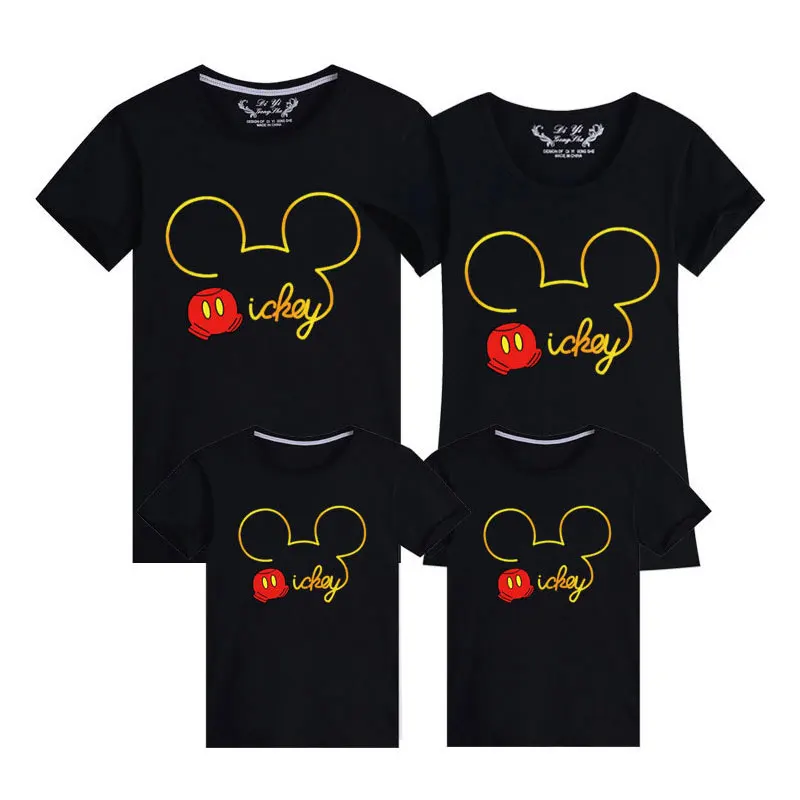 

Disney Mickey Family Matching Outfits Daddy Mom Kids T-shirt Baby Bodysuit Family Look Father Son Clothes Father's Day Gift