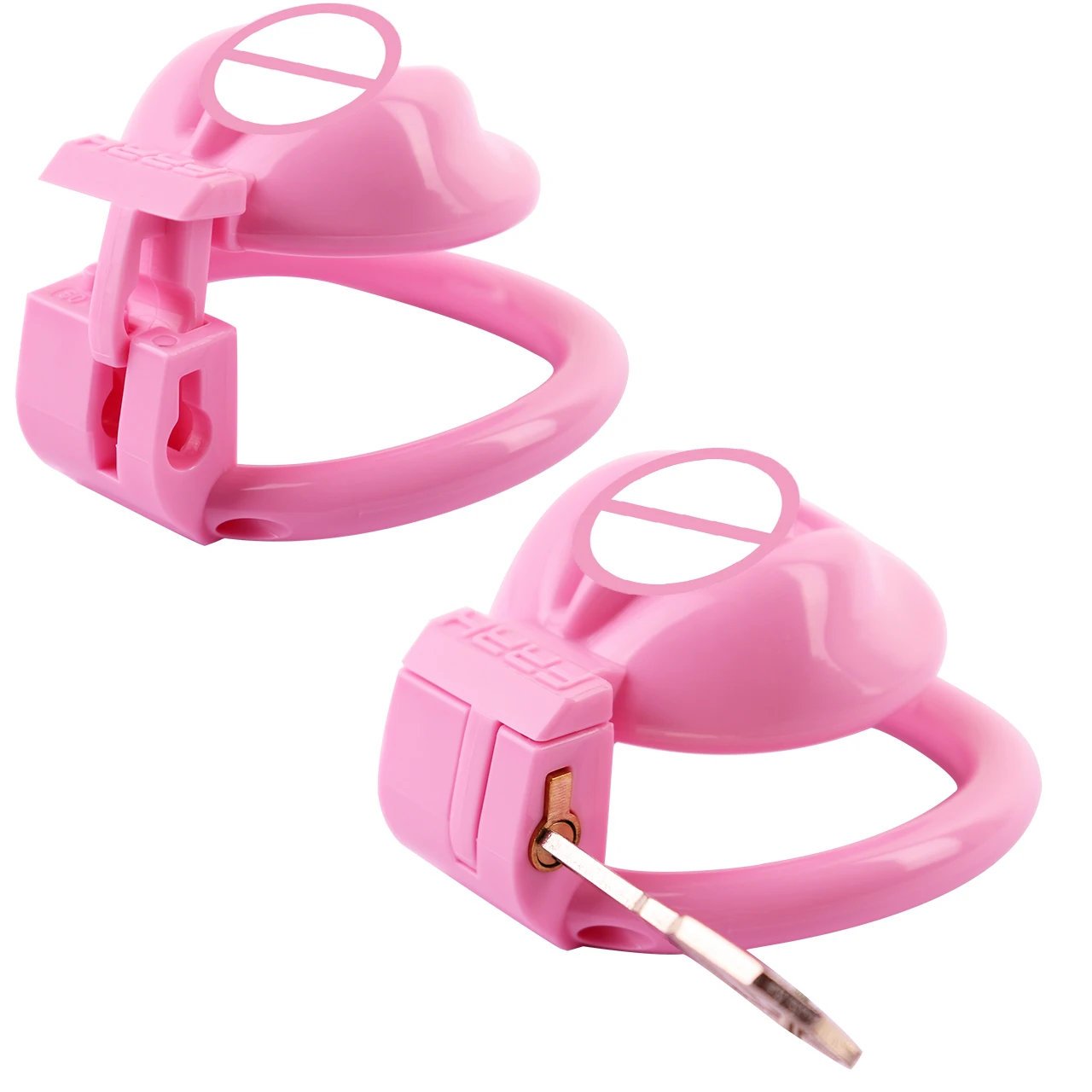 FRRK розовый пояс верности из АБС-пластика с 4 кольцами на пенис Пояс БДСМ ремень