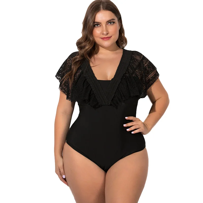 2021 New Sexy Off The Shoulder Solid Swimwear Women One Piece Swimsuit Female Bathing Suit Ruffle Monokini Swim Wear Push Up Set