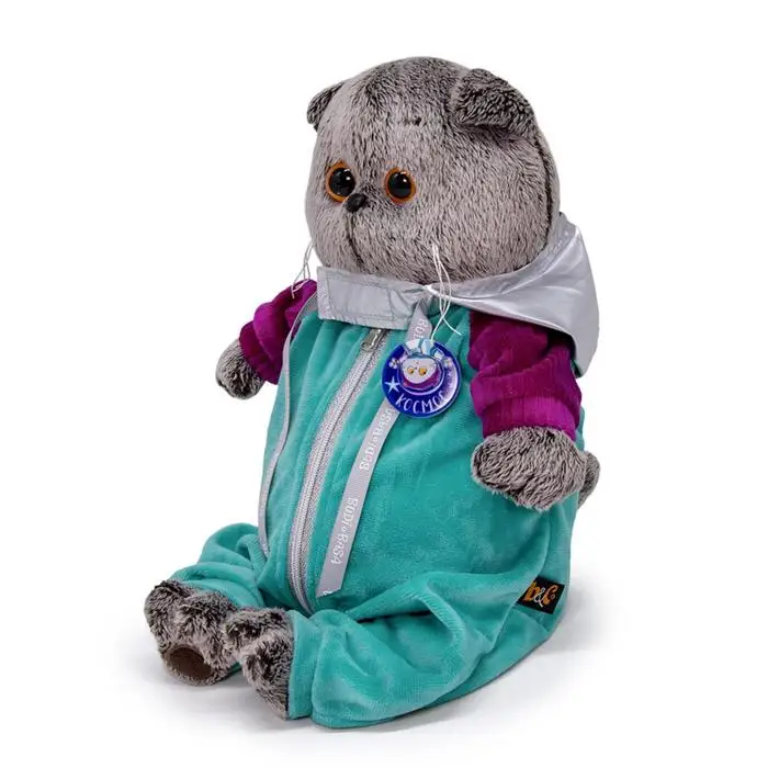 Мягкая игрушка Басик в комбинезоне Космос 19 см Мягкие игрушки по размерам От 5 до