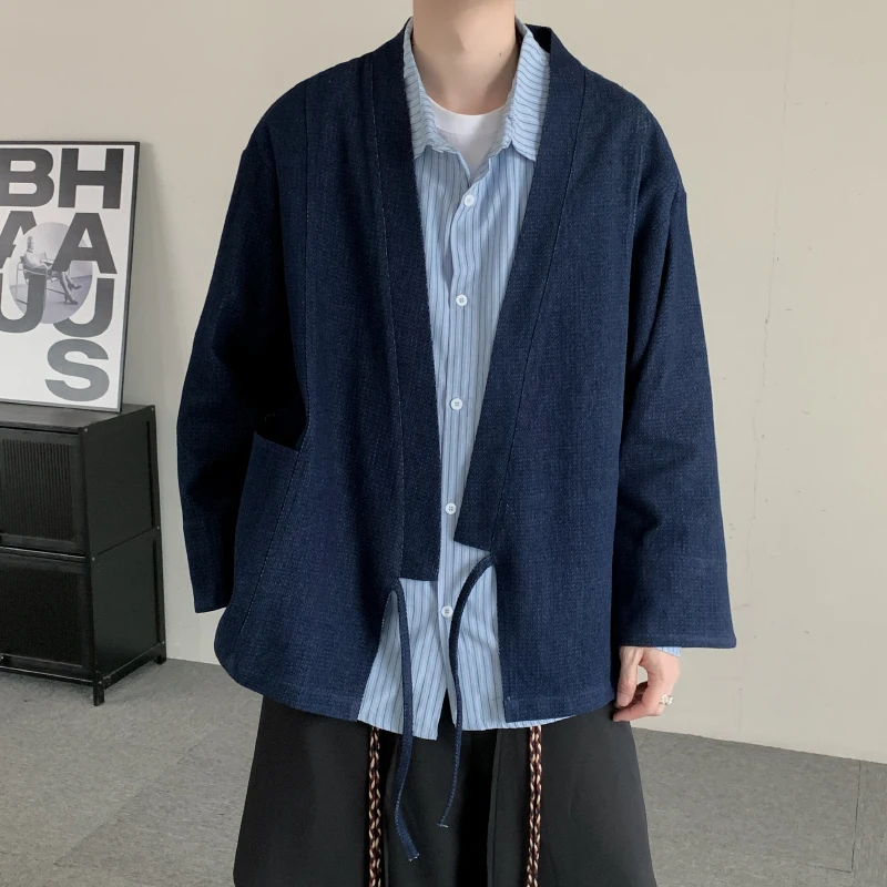 PFNW Мужской японский кардиган синяя джинсовая куртка унисекс свободная