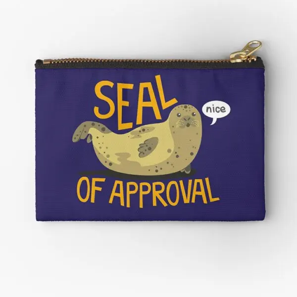 

Seal Of Approval Zipper Pouches Key Socks Coin Pocket Bag Cosmetic Storage Wallet Packaging Men Pure Panties Underwear Money