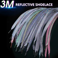 1pair 3m flat reflective shoelaces for sneakers glow at night be applicable af1aj sport running luminous shoe laces shoestrings
