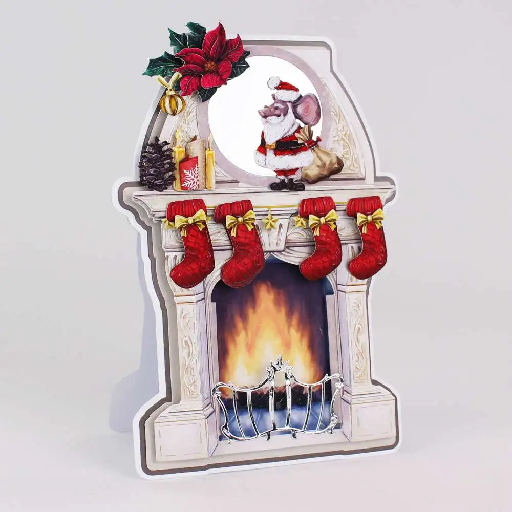 Фото PANDALAI Magic Fireplace Коллекция металлических штампов DIY Альбом Декоративное тиснение Бумажные карты Ремесла Лезвие Дырокол Трафареты №4