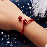 lucky handmade woven red rope ceramic bracelet for women mothers day jewelry heart ball adjustable string female charm gifts