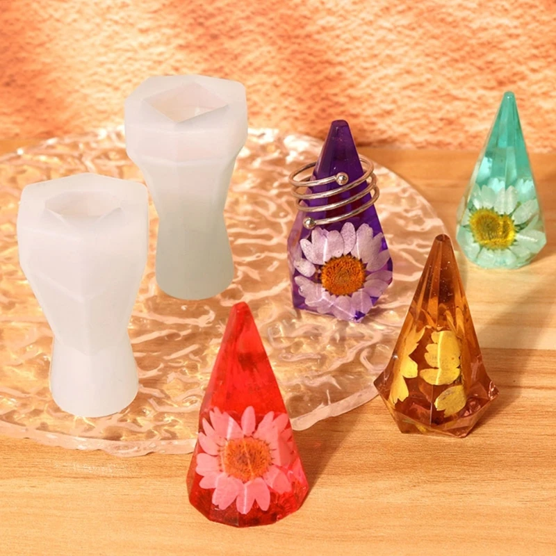 

Форма для кольца и конусной смолы, силиконовые формы для эпоксидной смолы, форма для кольца и пирамиды из силиконовой смолы, подставка для к...