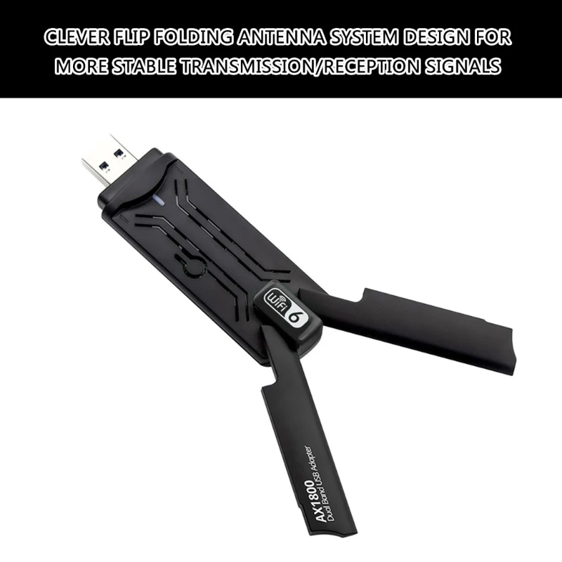 Сетевая карта AX1800 USB3.0 WiFi 1800 Мбит/с с 2 антеннами для ПК/настольного