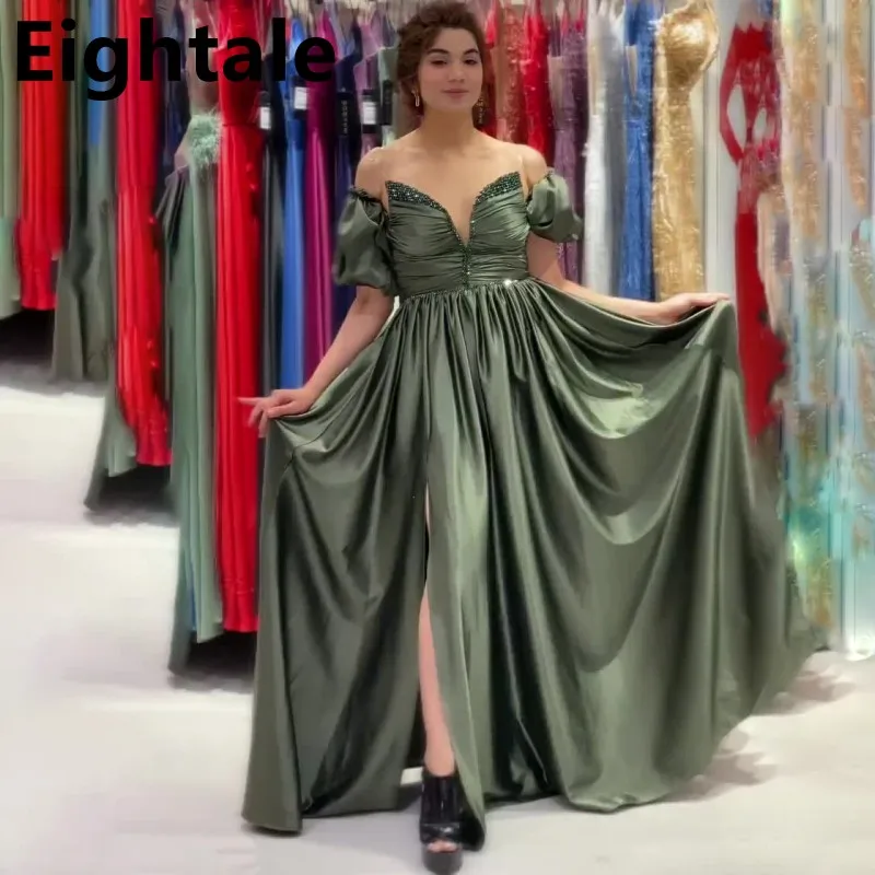 

Eightale Off Shoulder Pleats Sweetheart Evening Dresses For Wedding Party Celebrity Prom Dress Beading Formal Party Gown