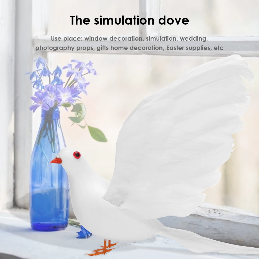 

Искусственная Имитация белых голубей из пенопласта, имитация птиц, Свадебный декор, имитация перьев, украшение птиц