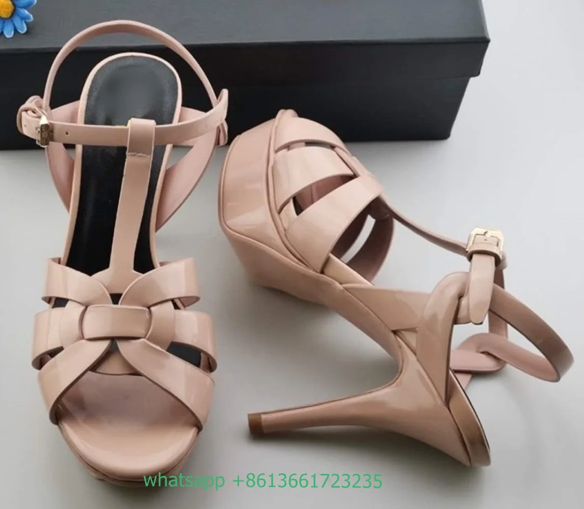 

Hottest Selling Thin Heels Sandals Peep Toe Black Fashion Platform Women Shoes ankle Buckle Strap 14 CM/10 CM Sexy Sandals