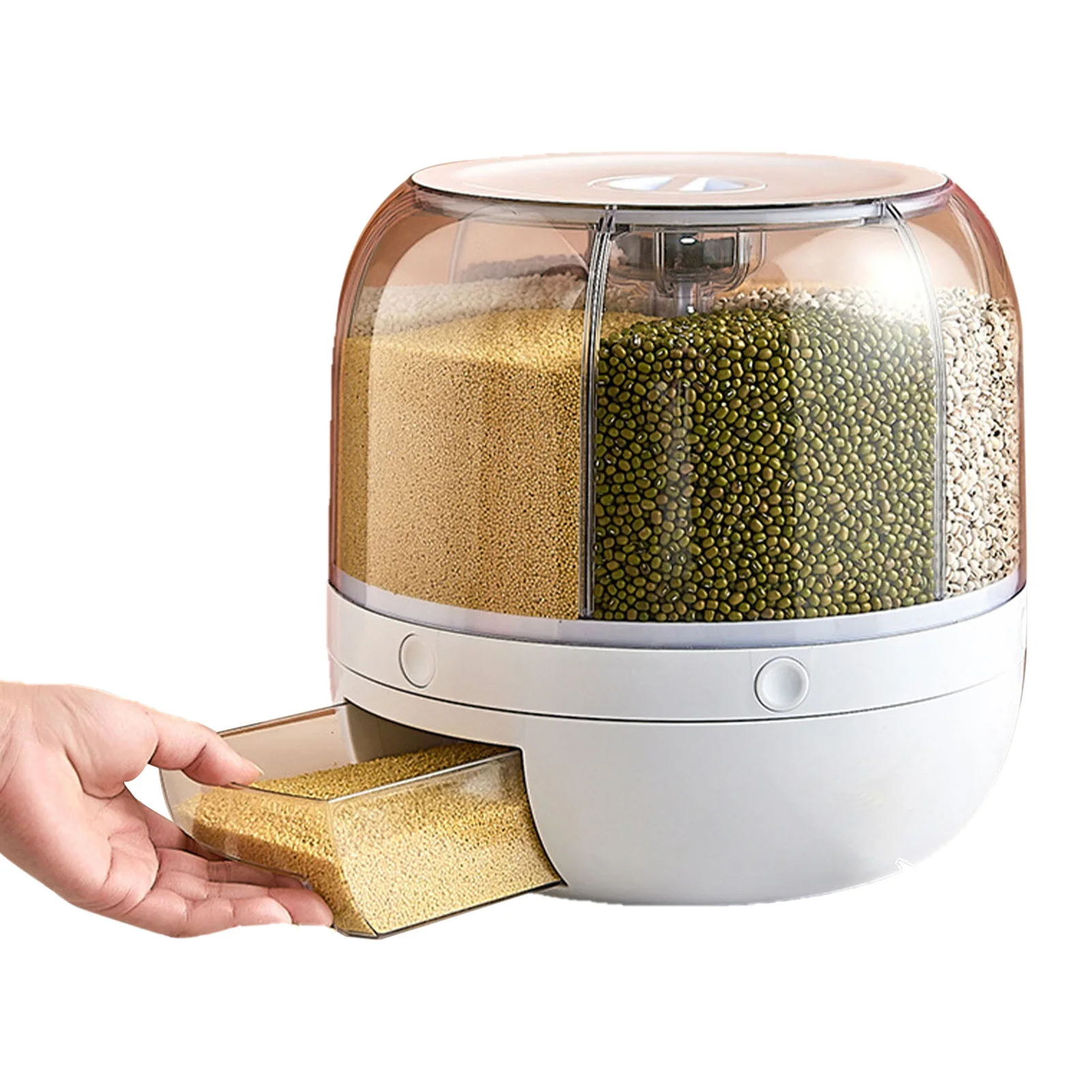 

Вращающийся диспенсер для зерен, поворотный диспенсер для риса, большой объем, контейнер для хлопьев, герметичный контейнер для зерновых пр...