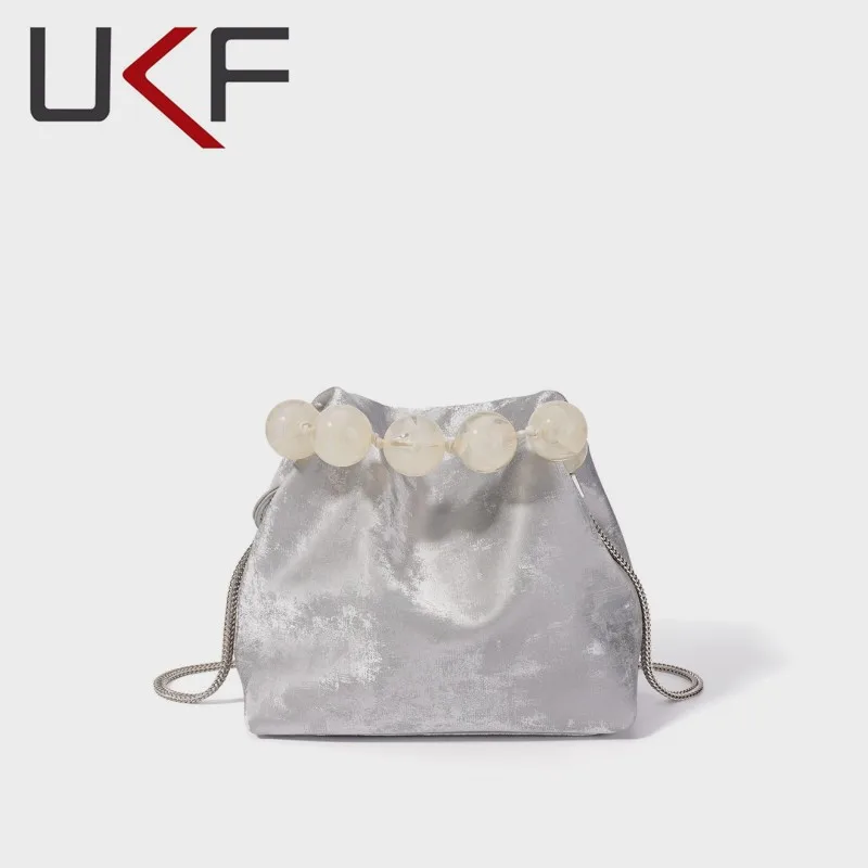 Женская сумка через плечо UKF с ракушкой и бусинами