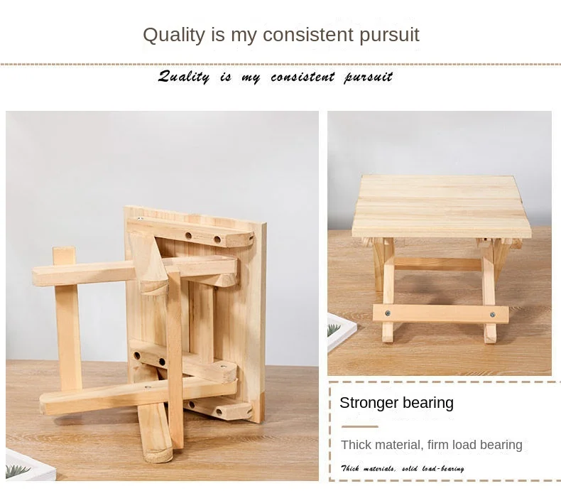 Складной стул из сосновой древесины портативный домашний деревянный табурет