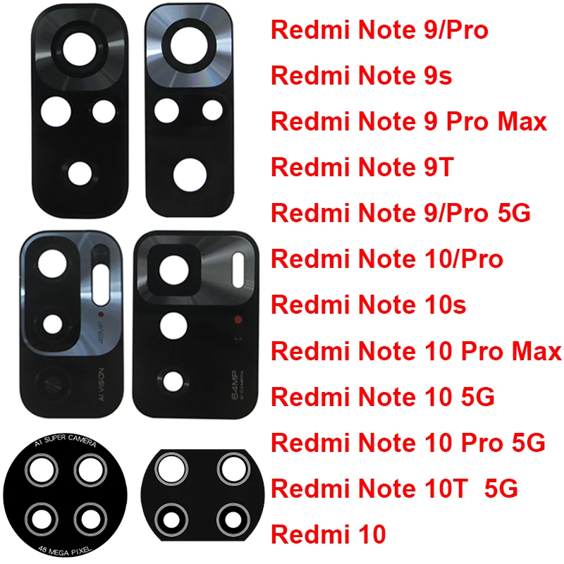 Стеклянный объектив для Xiaomi Redmi 10 Note 9 Pro Max 9S 9T 10T 10S | Мобильные телефоны и