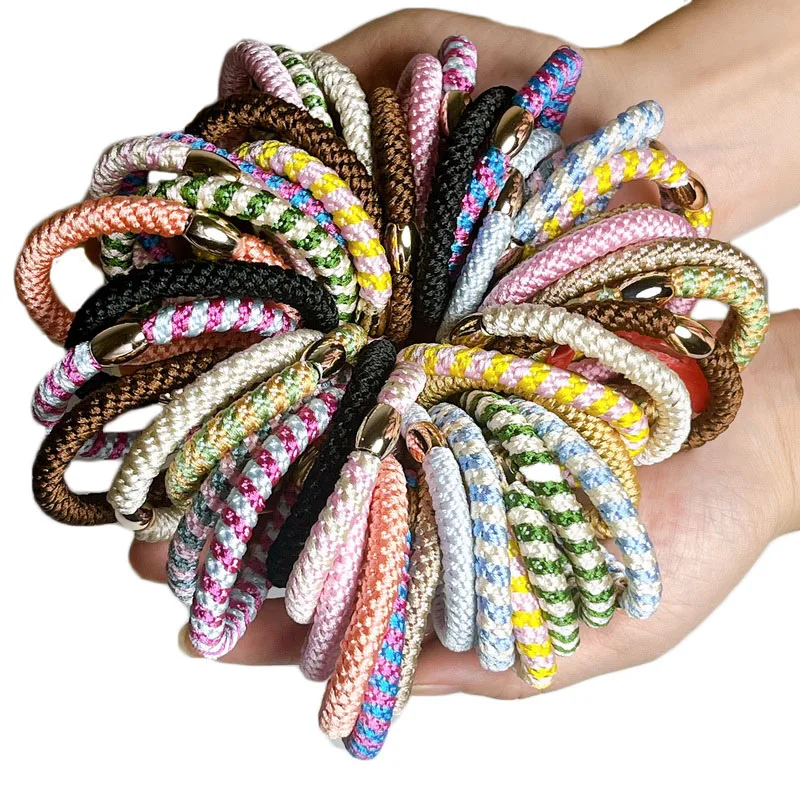 6pcs Women Colorful Braided Hair Scrunchies Elastic Hair Tie For Girls Hair Rubber Bands knekkkies haar elastiek Accessories