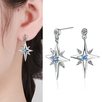 new zircon crystal hexagram star hoop earring for women girls wedding party elegant fashion jewelry