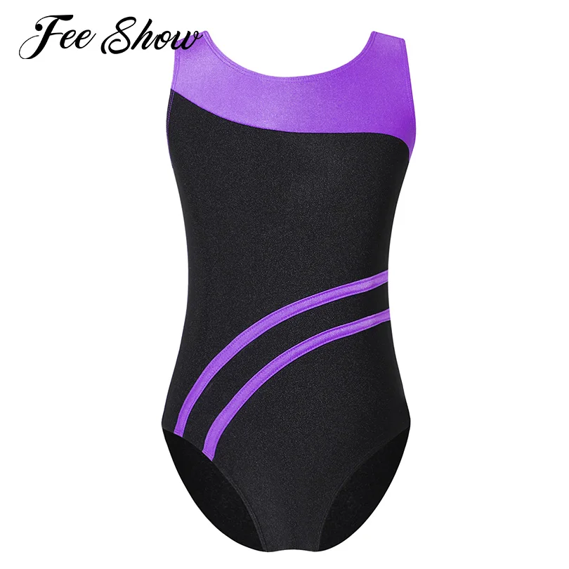 

Girls Yoga Bodysuit Ballet Leotards Yoga Dance Jumpsuit Dancewear Sleeveless Open Back Sports Gymnastics Training Dance Costumes