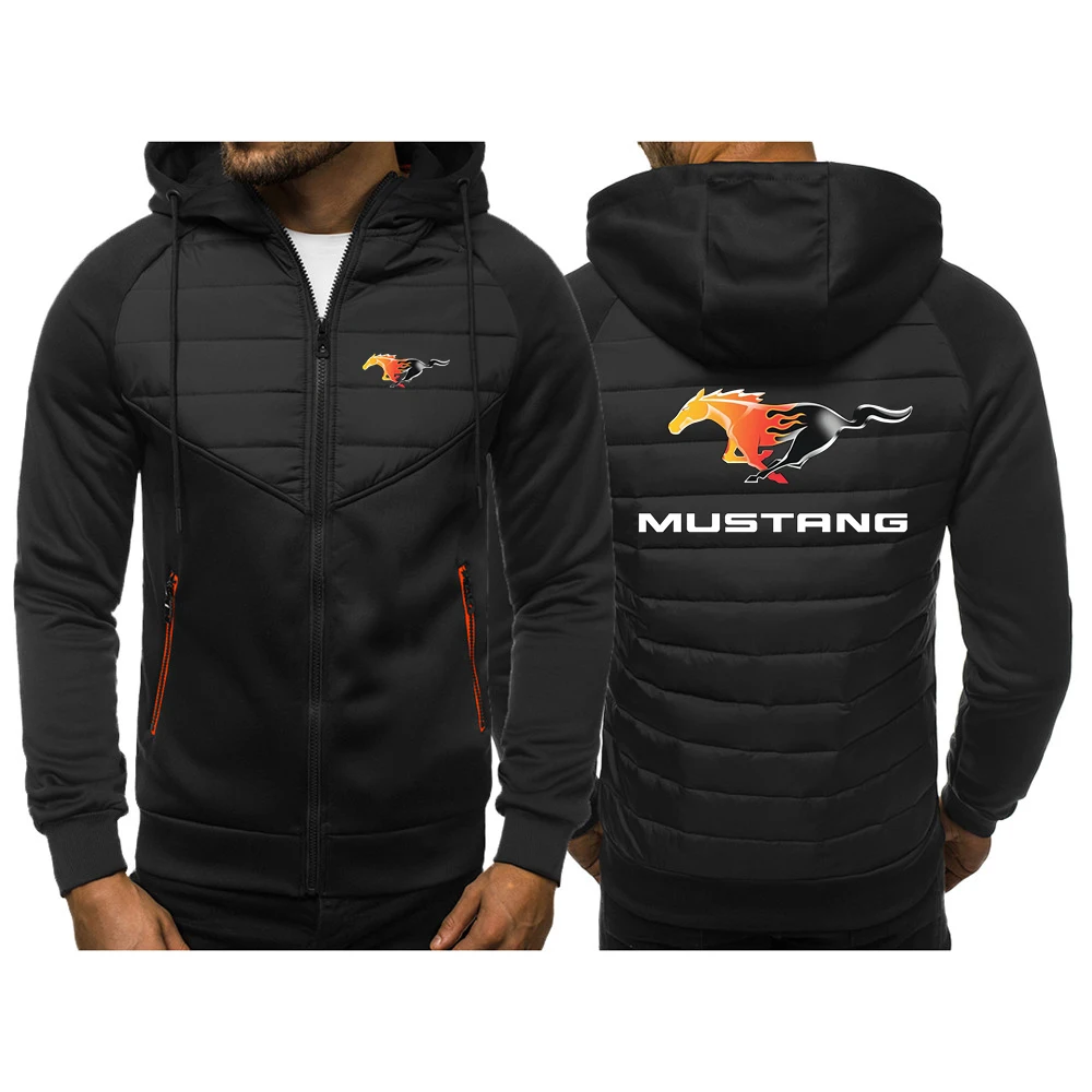 

Mustang Car Logo Printing New Mens Coats Winter Jacket Thicken Hooded Waterproof Outwear Warm Coat Clothing Casual Hoodies
