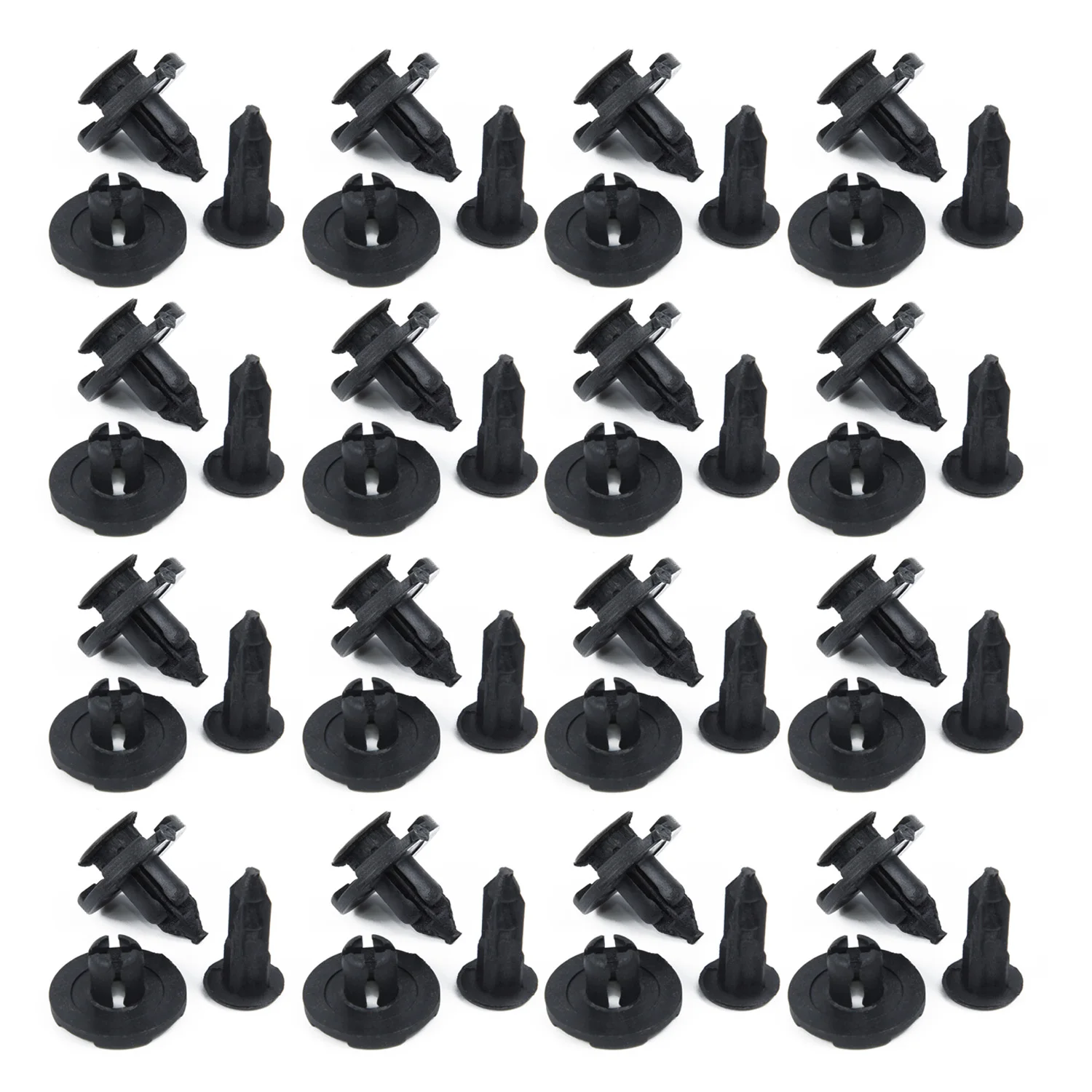 

Black Fender Clips 100pcs/set 8mm Plastic Mud Flaps Bumper Fender Push Rivet Fastener Clips Accessories Parts For Nissan