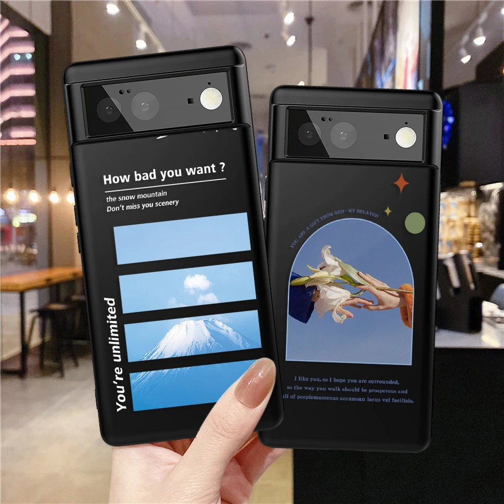 

Creative Text Label Case for Google Pixel 7a 7Pro 7 6a 6 6Pro 5 5a 5G 4XL 4 2 2XL 3 3a 3aXL 4a Soft Silicone Back Shell Cover