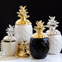 nordic pineapple storage tank ornament figurine ceramic jar trinket box home living room dining table decor jewelry organizer