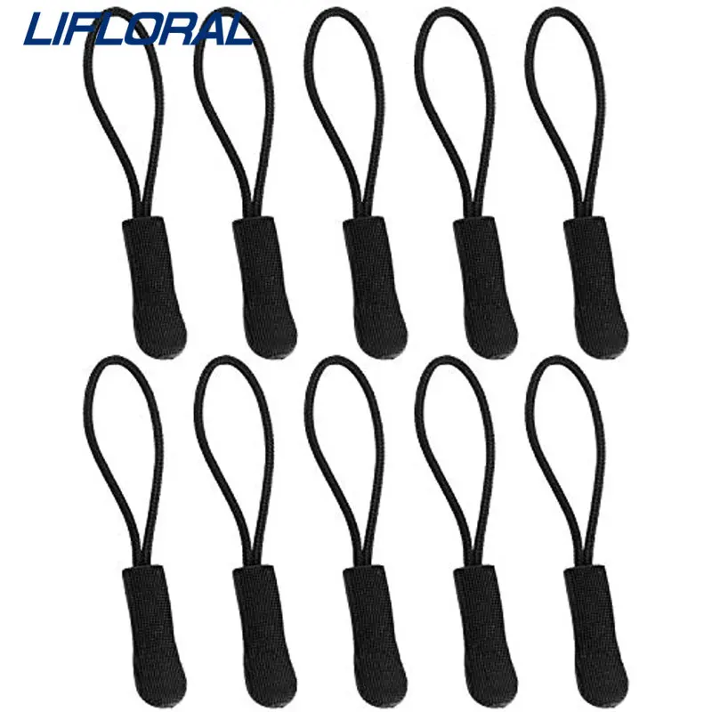 

10pcs Buckle Bag Suitcase Clothes Tent Backpack Zipper Pull Puller End Fit Rope Tag Fixer Zip Cord Tab Replacement Clip Slider