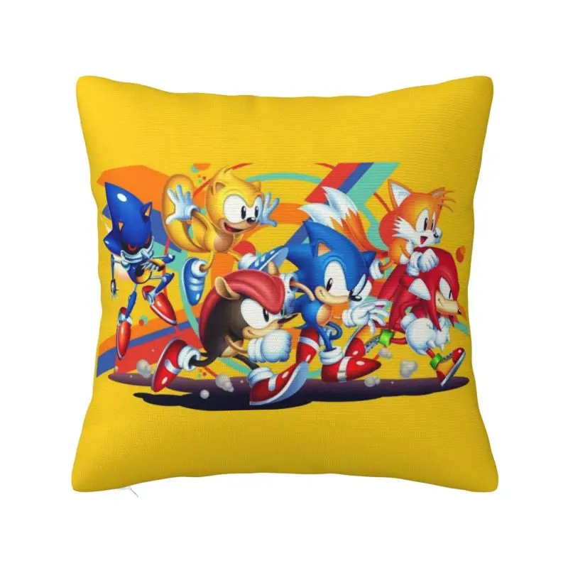 

Лучшие игры Sonics, наволочка для подушки, украшение для дома, мультяшная игра, Роскошный чехол для подушки, квадратная наволочка для подушки