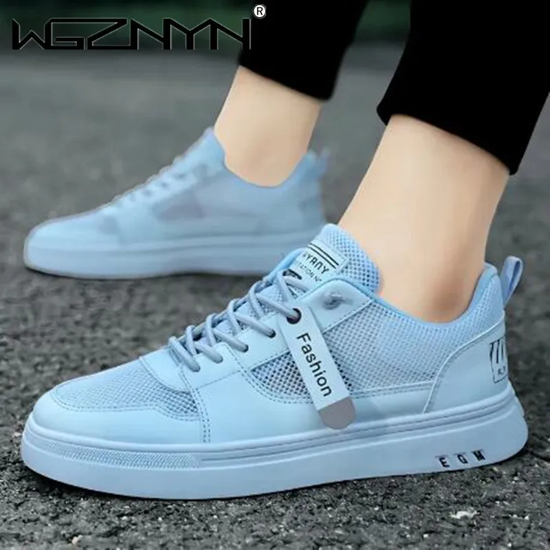 

Fashion Summer Breathable Sneakers Men Fashion 2023 New Mesh Sports Shoes All-match Boys Flat White Shoes Male Teenagers Sneaker