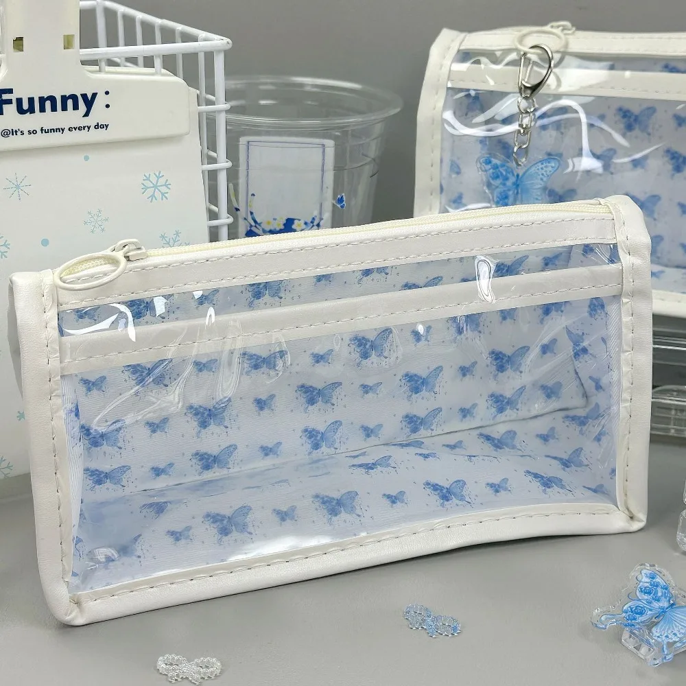 

Сумка для ручек тканевая прозрачная двухслойная