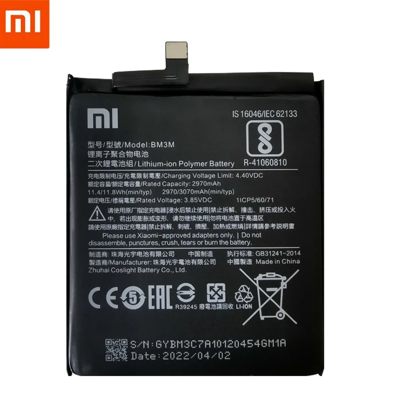 xiao mi 100 original battery bm3m for xiaomi mi9 se mi 9 se 3070mah high capacity rechargeable phone replacement batteria akku free global shipping