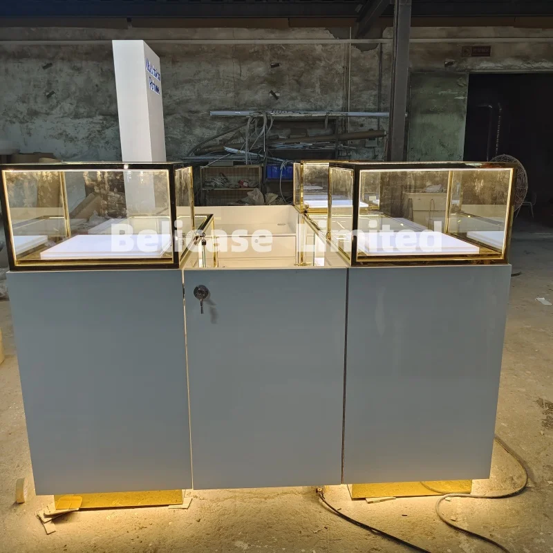 На заказ пользовательский роскошный магазин духов витрина золотой парфюмерный