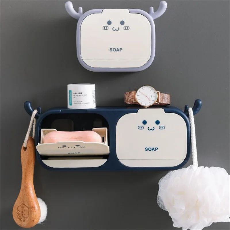 

Perforation-free Wall-mounted Soap Box Household Drain Soap Box Waterproof And Moisture-proof Shelf Stable Bathroom Supplies