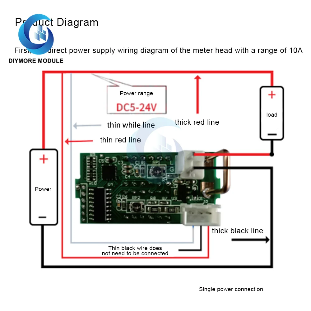 Вольтметр Амперметр постоянного тока 500 в 10 А красный + синий светодиодный
