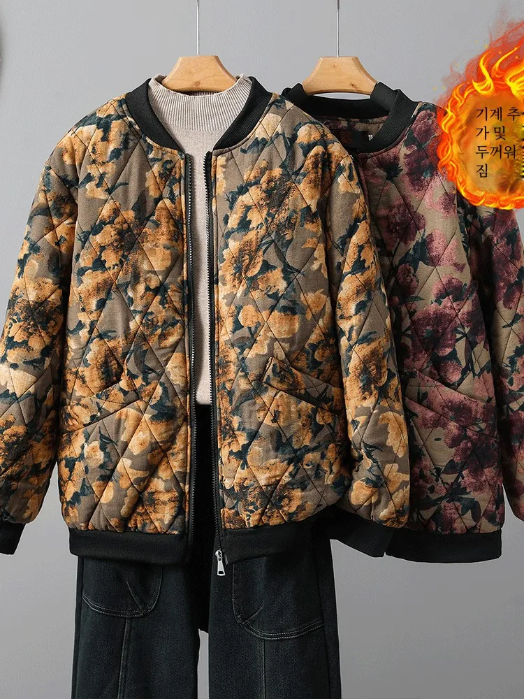 2024 новая свободная женская корейская бейсбольная форма с цветочным принтом