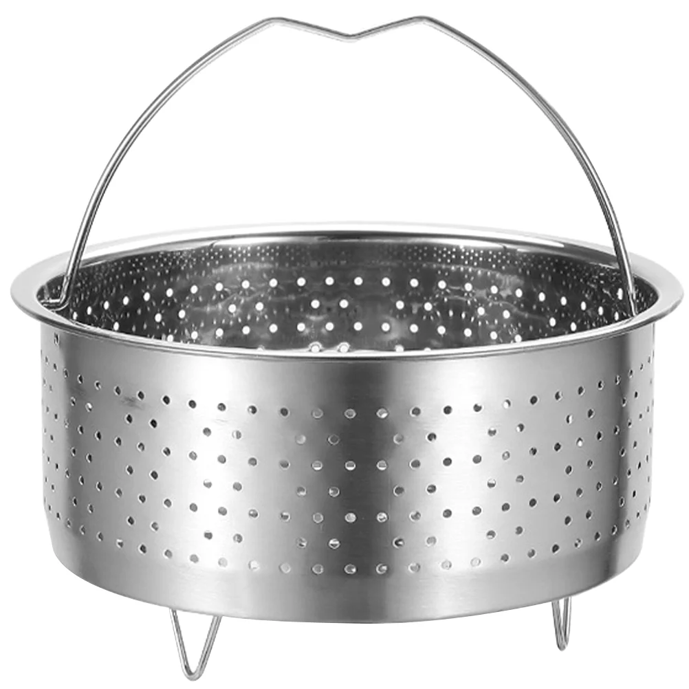

Stainless Steel Rice Steamer Round Basket Vegetable Food Insert Meat Handled Fruit Stackable Pans Vegetables Seafood Dim Sum