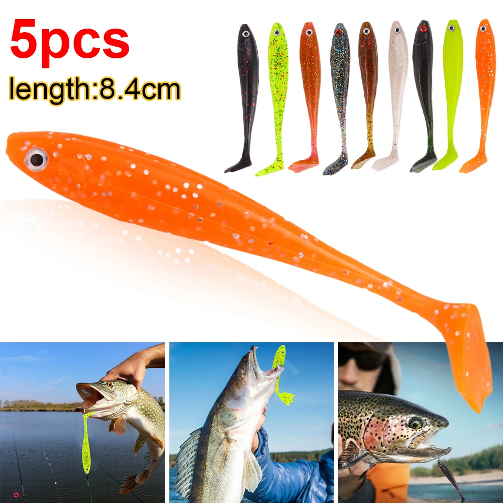 

8.4cm Silicone Bait Jigging Soft Fishing Lure T Tail Jigging Artificial Fishing Bait For Bass Wobbler Outdoor Fishing Accessorie
