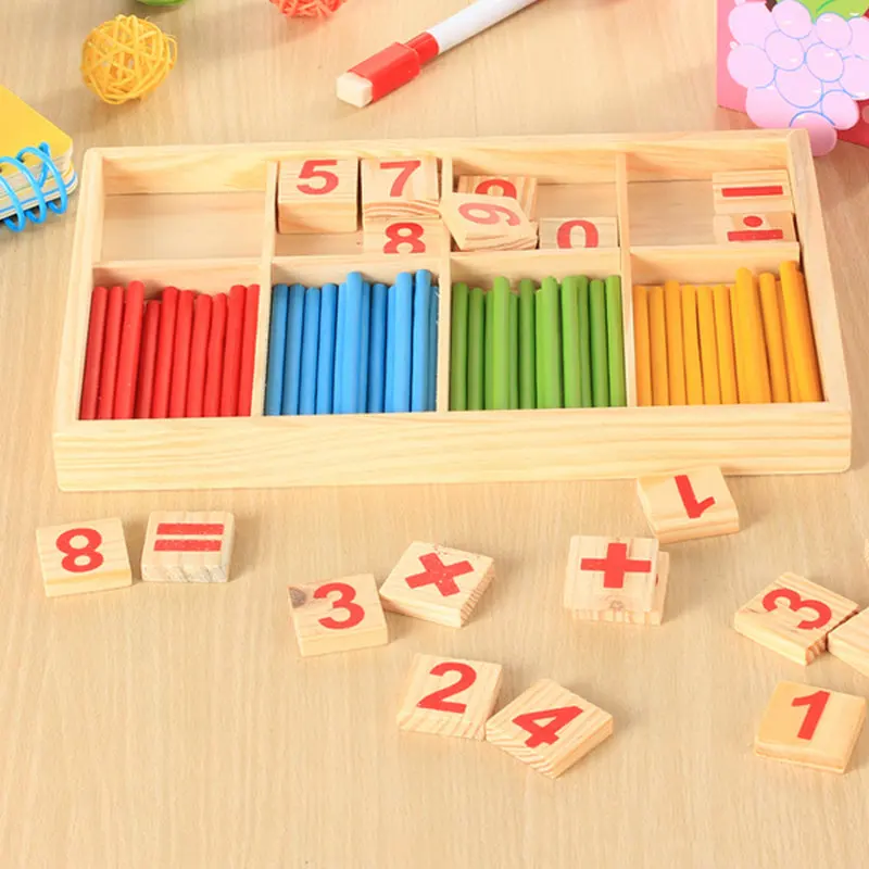 

Kids Counting Blocks Learning Sticks Game Wooden Box Children Educational Toys Jigsaw Puzzles Baby Early Learning Sets Math Toys