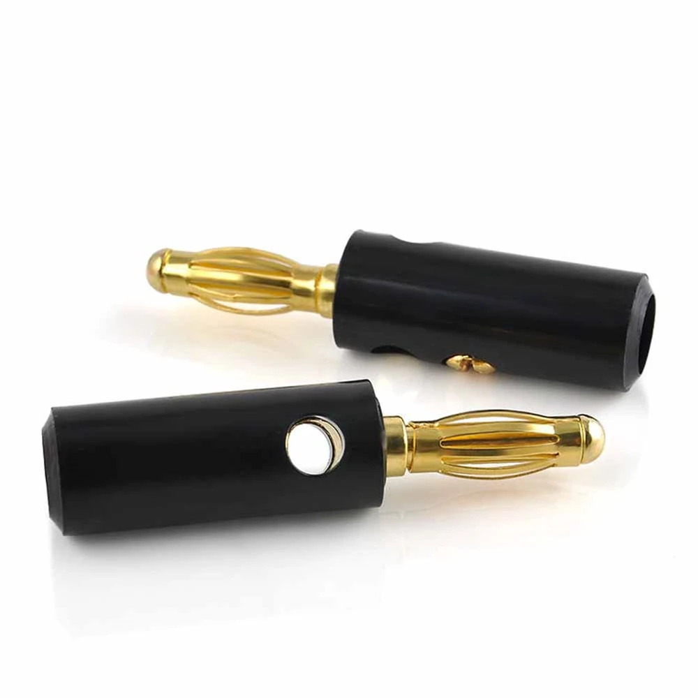 

20Pcs/lot 4mm Gold Plated Speaker Banana Connector Horn Speakers Banana Plug Compatible with up to 3mm diameter of speaker cable