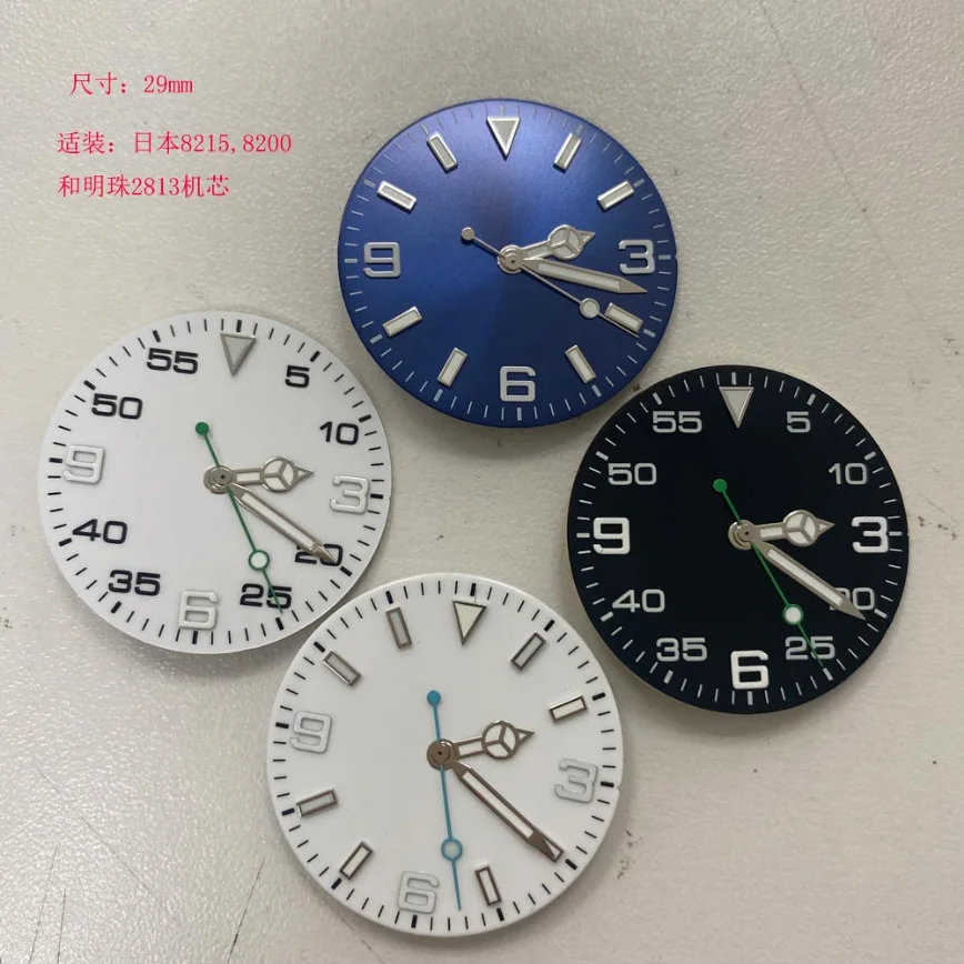 Watch Accessories 29.2mm Dial + Hands White Black Blue Dial Fits 2813/8215 Series Movements Watch Dial + Hands