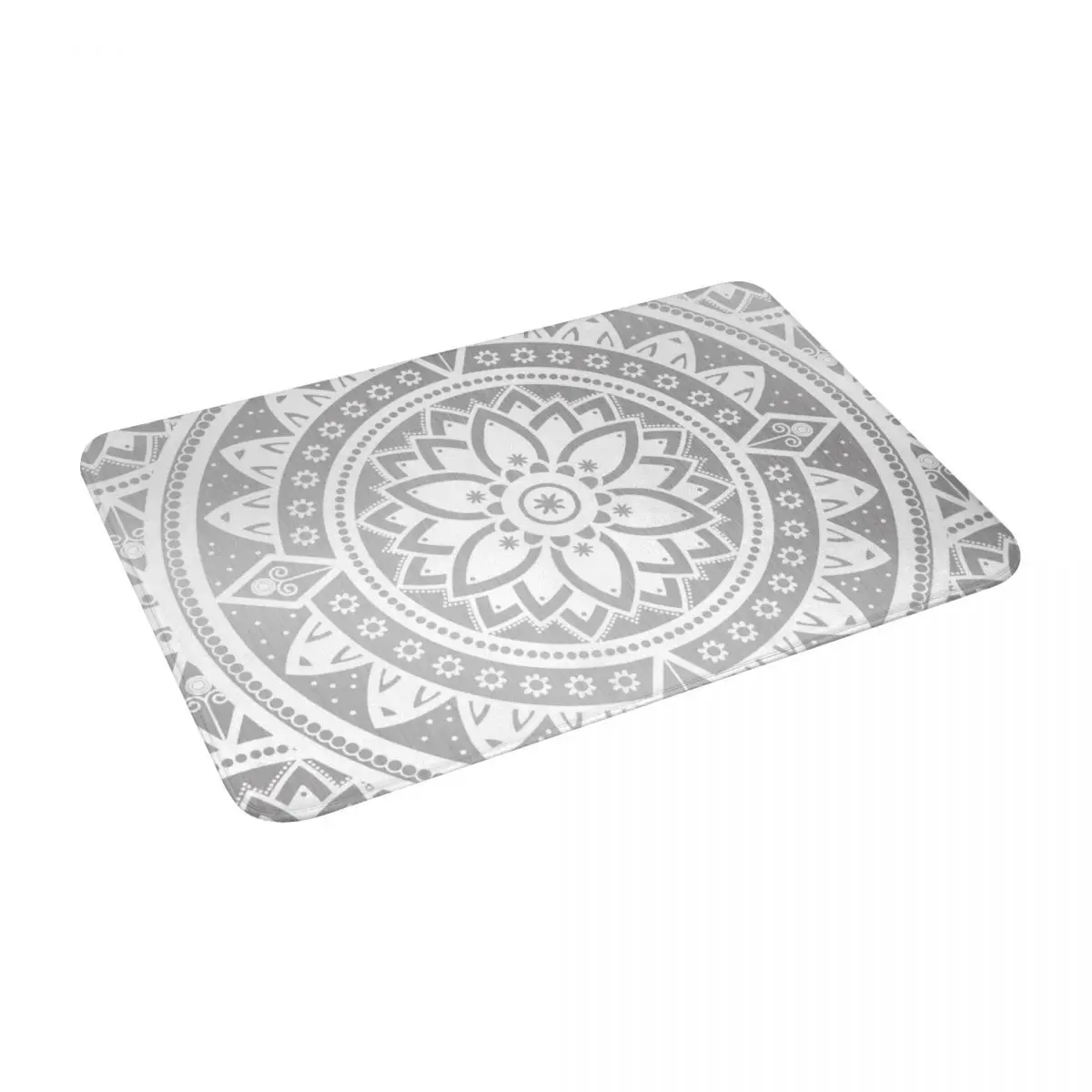 

Mandala Silver Spirit Zen Yoga Meditation Mandala Bath Door Floor Mat Non-slip Rug Carpet Entrance LivingRoom Home Kitchen Fluff